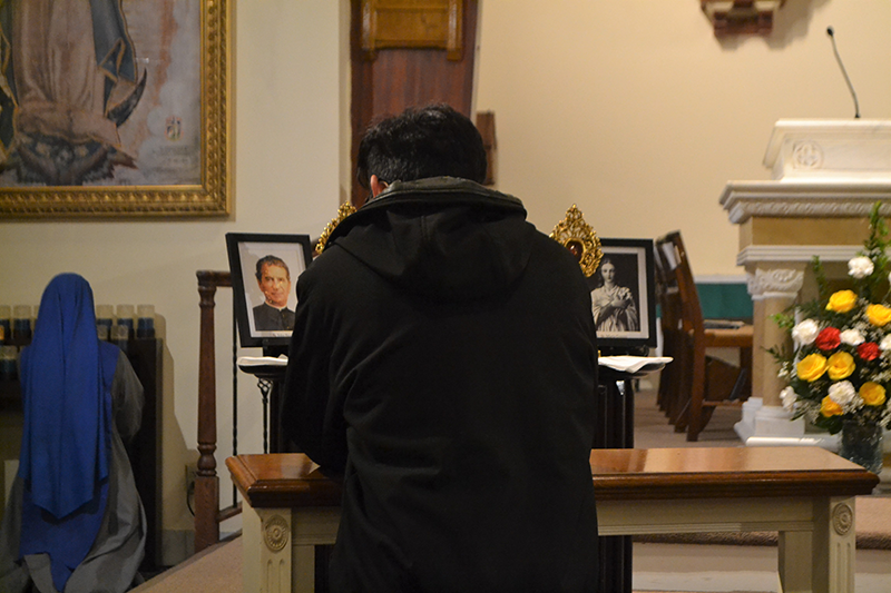 Venerating the relics of St. John Bosco and St. Maria Goretti