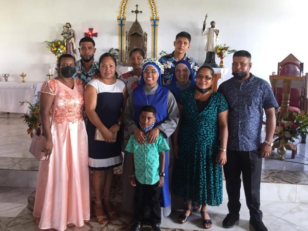 Sister Mary Our Lady of Charity with her family after the Mass of Profession of Perpetual Vows